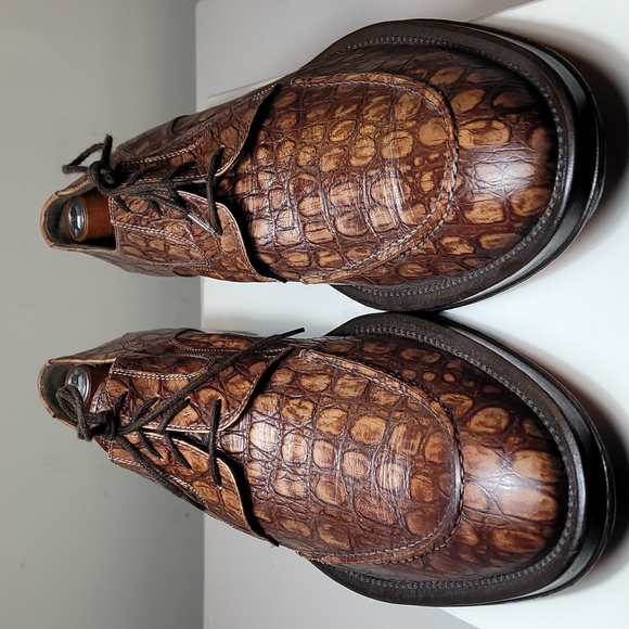 jo ghost Other - Jo Ghost brown crocodile print calfskin leather derby oxfords size 45(US 11)